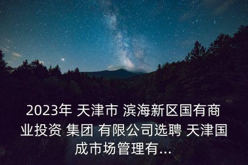 2023年 天津市 濱海新區(qū)國(guó)有商業(yè)投資 集團(tuán) 有限公司選聘 天津國(guó)成市場(chǎng)管理有...