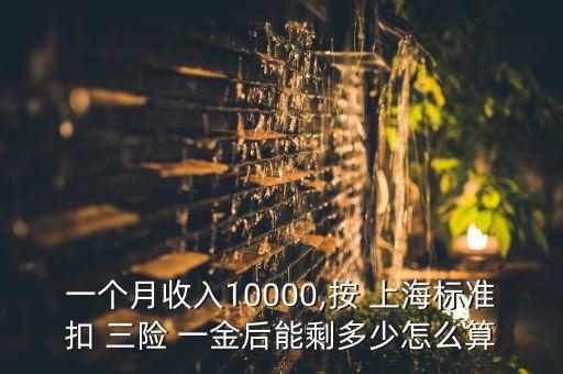 一個月收入10000,按 上海標準扣 三險 一金后能剩多少怎么算