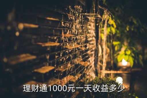  理財(cái)通1000元一天收益多少