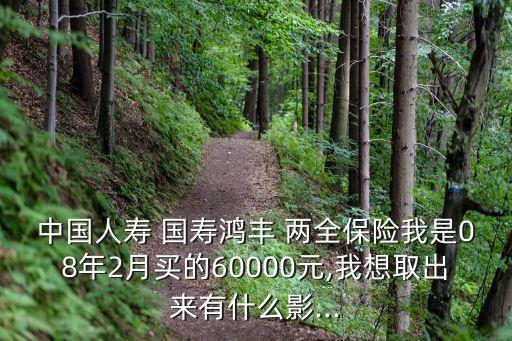 中國人壽 國壽鴻豐 兩全保險我是08年2月買的60000元,我想取出來有什么影...