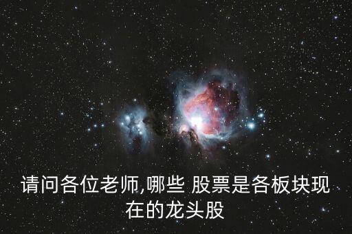 請問各位老師,哪些 股票是各板塊現(xiàn)在的龍頭股