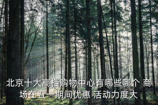 北京十大高檔購物中心有哪些哪個(gè) 商場在五一期間優(yōu)惠 活動(dòng)力度大