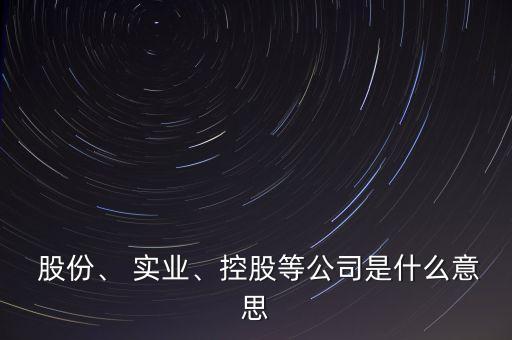  股份、 實(shí)業(yè)、控股等公司是什么意思