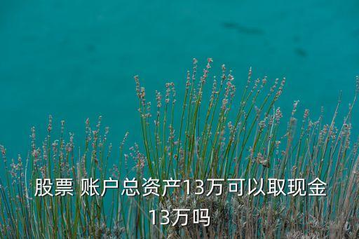  股票 賬戶總資產13萬可以取現(xiàn)金13萬嗎