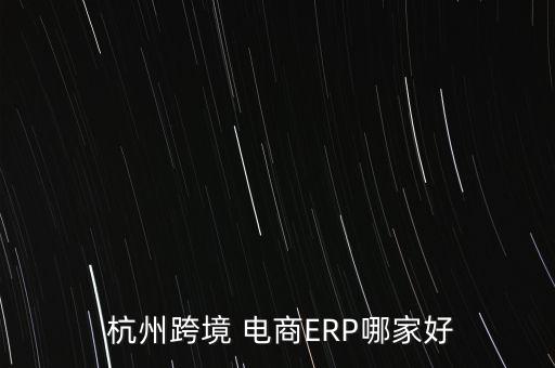  杭州跨境 電商ERP哪家好