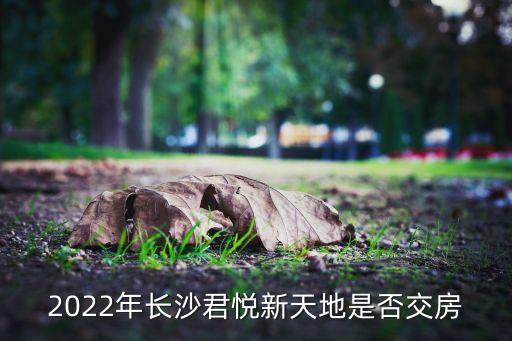 2022年長沙君悅新天地是否交房