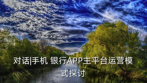 對(duì)話|手機(jī) 銀行APP主平臺(tái)運(yùn)營(yíng)模式探討