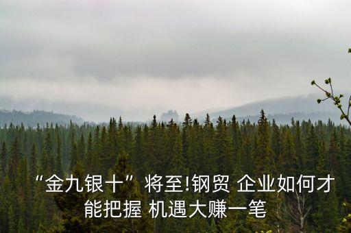 “金九銀十”將至!鋼貿(mào) 企業(yè)如何才能把握 機(jī)遇大賺一筆