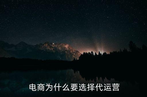  電商為什么要選擇代運營