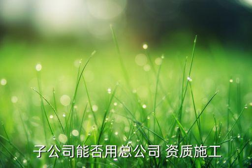  子公司能否用總公司 資質施工