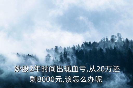  炒股2年時(shí)間出現(xiàn)血虧,從20萬還剩8000元,該怎么辦呢