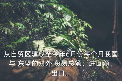 從自貿(mào)區(qū)建成至今年6月份每個月我國與 東盟的對外 貿(mào)易總額、進口額、出口...