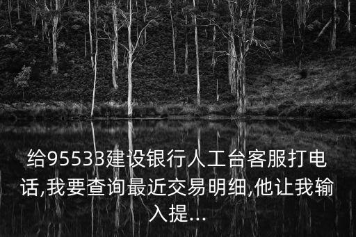 給95533建設(shè)銀行人工臺客服打電話,我要查詢最近交易明細(xì),他讓我輸入提...