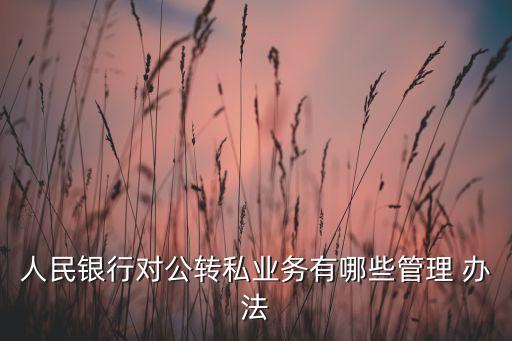 人民銀行對(duì)公轉(zhuǎn)私業(yè)務(wù)有哪些管理 辦法