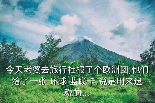 今天老婆去旅行社報了個歐洲團,他們給了一張 環(huán)球 藍(lán)聯(lián)卡,說是用來退稅的...