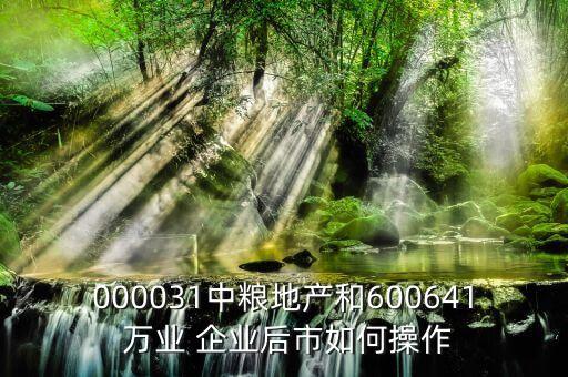 000031中糧地產(chǎn)和600641 萬(wàn)業(yè) 企業(yè)后市如何操作