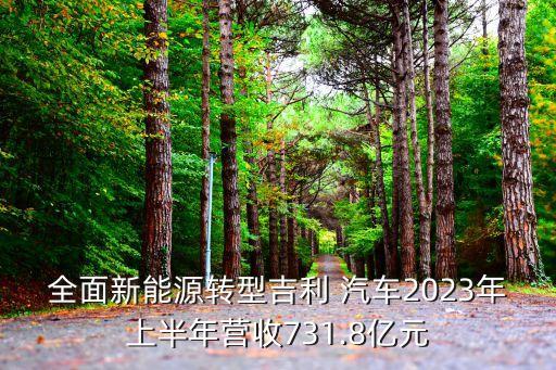 全面新能源轉(zhuǎn)型吉利 汽車2023年上半年?duì)I收731.8億元