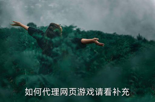 如何代理網(wǎng)頁(yè)游戲請(qǐng)看補(bǔ)充