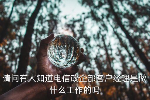 請問有人知道電信政企部客戶經(jīng)理是做什么工作的嗎