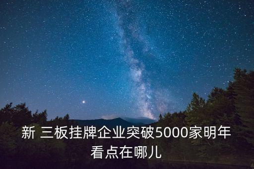 新 三板掛牌企業(yè)突破5000家明年看點(diǎn)在哪兒