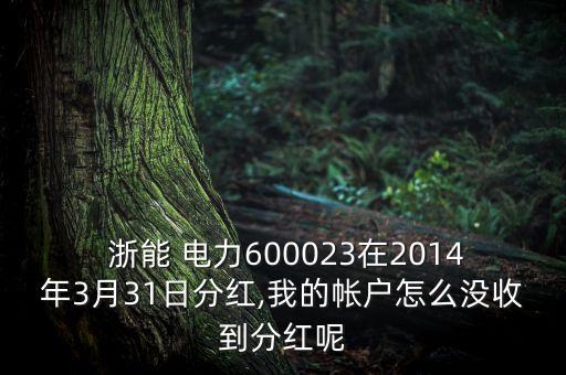  浙能 電力600023在2014年3月31日分紅,我的帳戶怎么沒收到分紅呢