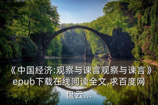 《中國(guó)經(jīng)濟(jì):觀察與諫言觀察與諫言》epub下載在線閱讀全文,求百度網(wǎng)盤云...