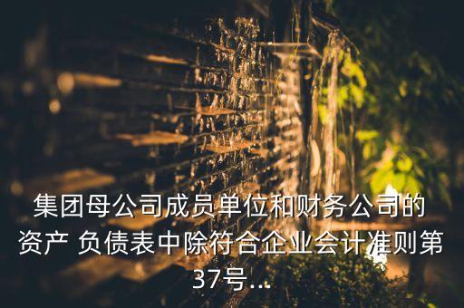  集團(tuán)母公司成員單位和財(cái)務(wù)公司的 資產(chǎn) 負(fù)債表中除符合企業(yè)會(huì)計(jì)準(zhǔn)則第37號(hào)...