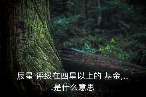 辰星 評(píng)級(jí)在四星以上的 基金,...是什么意思