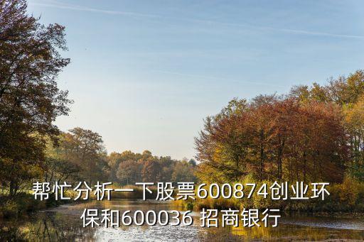 幫忙分析一下股票600874創(chuàng)業(yè)環(huán)保和600036 招商銀行