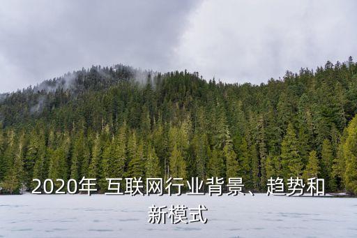 2020年 互聯(lián)網(wǎng)行業(yè)背景、趨勢和新模式