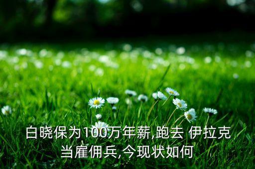 白曉保為100萬(wàn)年薪,跑去 伊拉克當(dāng)雇傭兵,今現(xiàn)狀如何