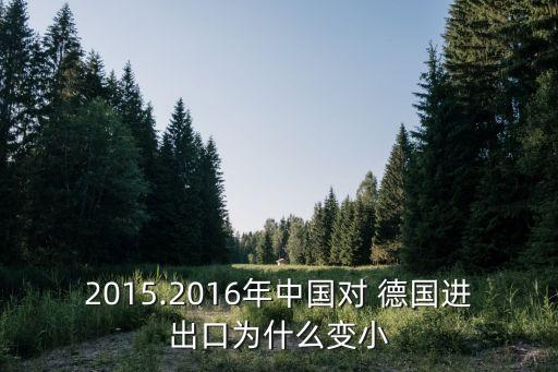 2015.2016年中國對(duì) 德國進(jìn)出口為什么變小