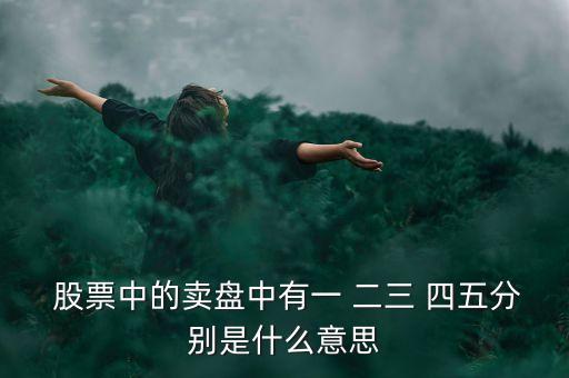  股票中的賣盤中有一 二三 四五分別是什么意思