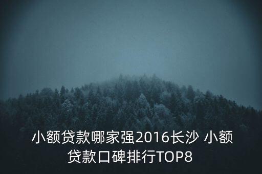  小額貸款哪家強(qiáng)2016長沙 小額貸款口碑排行TOP8