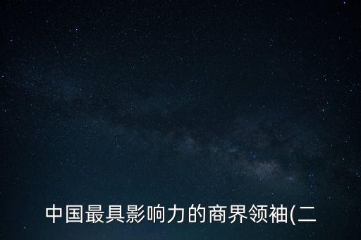 中國最具影響力的商界領(lǐng)袖(二