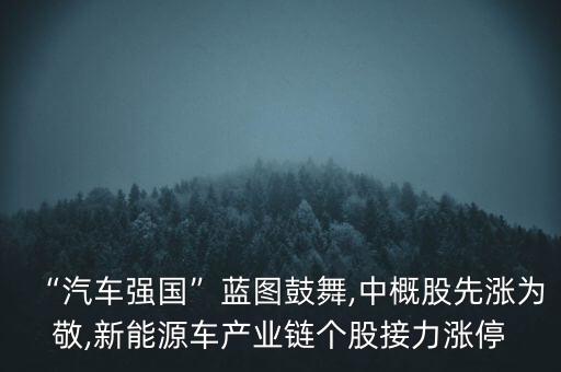 “汽車強國”藍(lán)圖鼓舞,中概股先漲為敬,新能源車產(chǎn)業(yè)鏈個股接力漲停