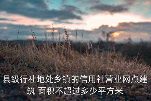 縣級行社地處鄉(xiāng)鎮(zhèn)的信用社營業(yè)網(wǎng)點(diǎn)建筑 面積不超過多少平方米