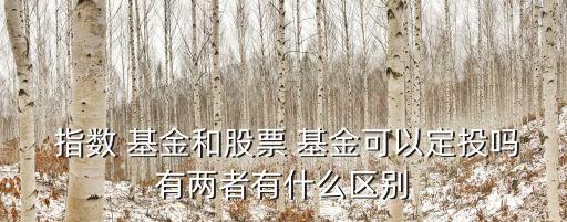  指數(shù) 基金和股票 基金可以定投嗎有兩者有什么區(qū)別