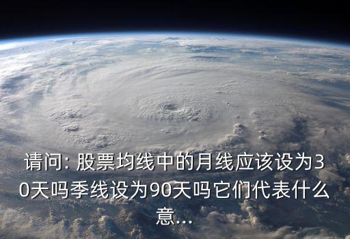 請問: 股票均線中的月線應該設為30天嗎季線設為90天嗎它們代表什么意...