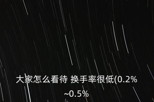 大家怎么看待 換手率很低(0.2%~0.5%