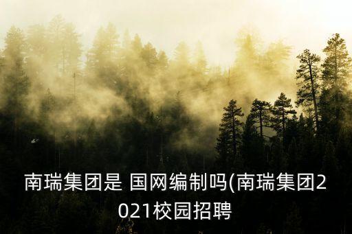 南瑞集團是 國網編制嗎(南瑞集團2021校園招聘