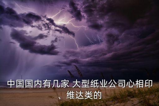 中國(guó)國(guó)內(nèi)有幾家 大型紙業(yè)公司心相印、維達(dá)類的