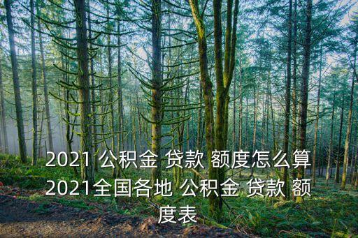 2021 公積金 貸款 額度怎么算2021全國(guó)各地 公積金 貸款 額度表