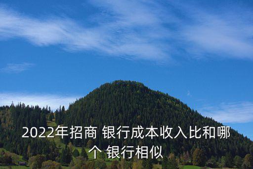 2022年招商 銀行成本收入比和哪個(gè) 銀行相似