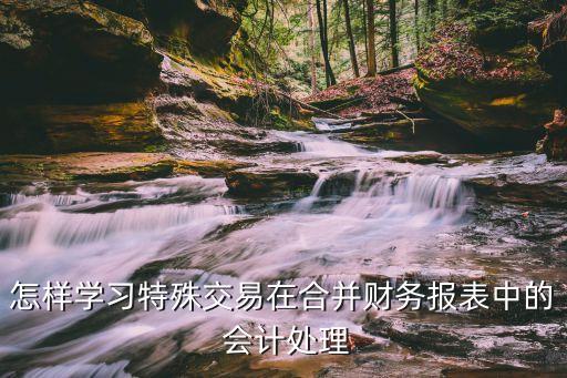 怎樣學(xué)習(xí)特殊交易在合并財務(wù)報表中的 會計處理