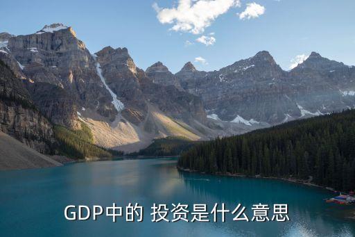 GDP中的 投資是什么意思