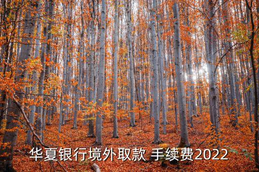 華夏銀行境外取款 手續(xù)費2022