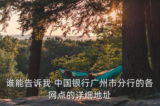 誰能告訴我 中國銀行廣州市分行的各網(wǎng)點的詳細(xì)地址