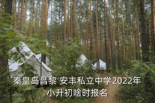 秦皇島昌黎 安豐私立中學(xué)2022年小升初啥時(shí)報(bào)名