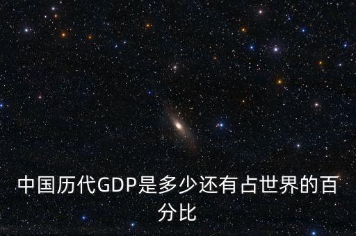 中國歷代GDP是多少還有占世界的百分比